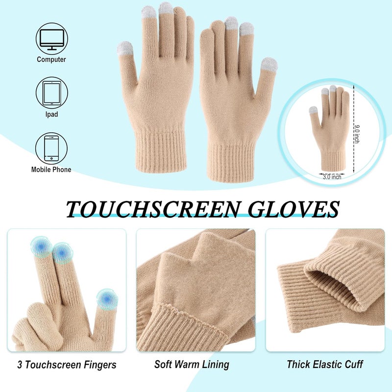 Connectyle 3 PCS Fleece Lined Cold Weather Set, Warm Winter Beanie Hat, Long Scarf and Touchscreen Gloves for Men & Women - Image 4